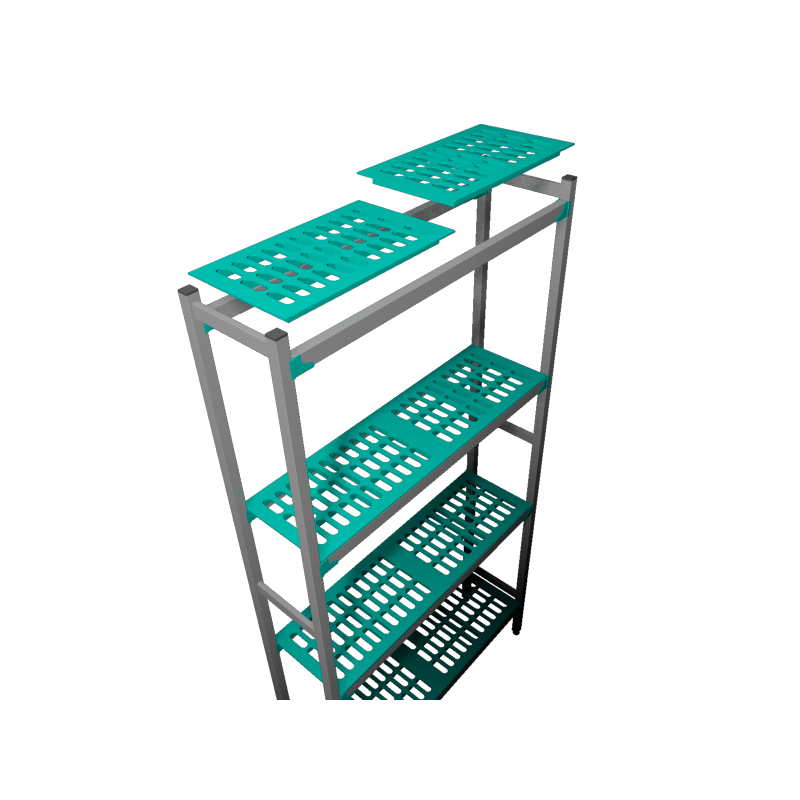 Rayonnage aluminium H2215 P500 - 5 niveaux