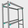 Rayonnage aluminium H1735 P300 - 4 niveaux